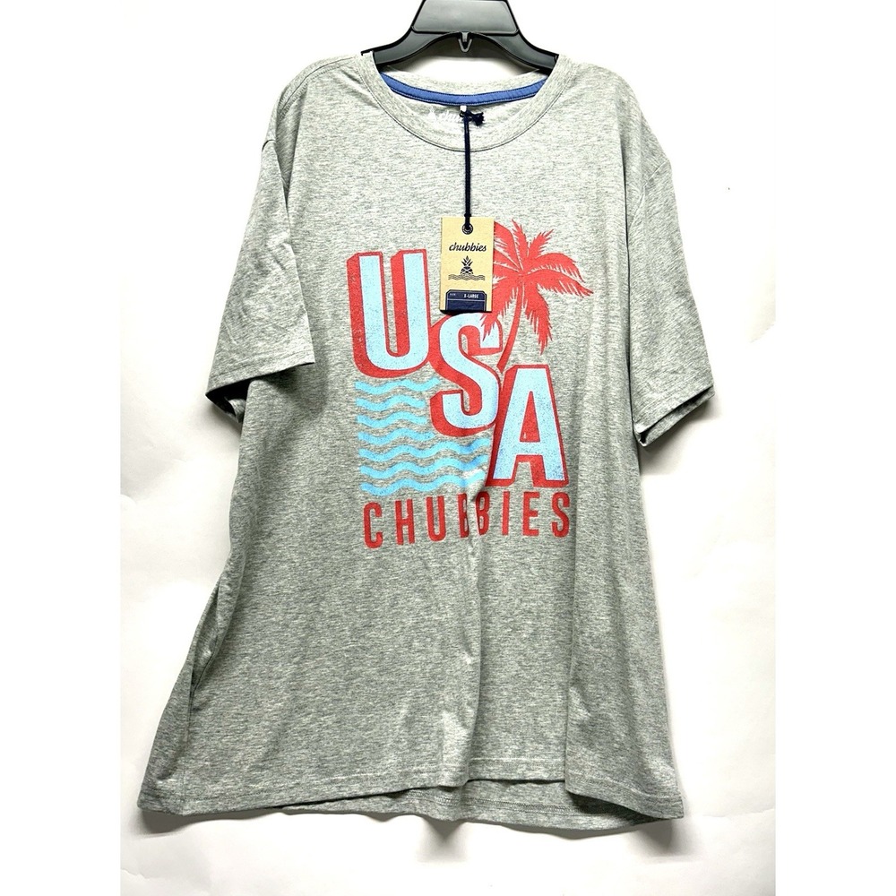 Chubbies The Chub-Spangled Banner Non Pocket Grey XL Men's Graphic T-Shirt (B5)